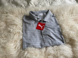 Gray Striped Men's Polo Shirt